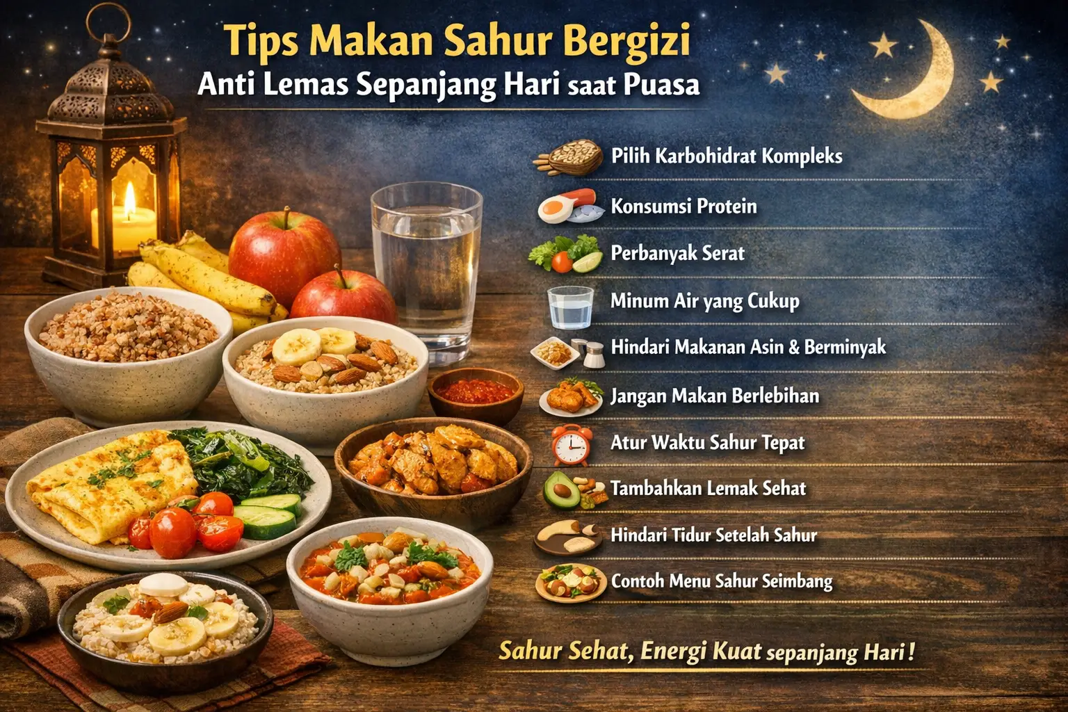 Tips Makan Sahur Bergizi Anti Lemas Sepanjang Hari saat Puasa